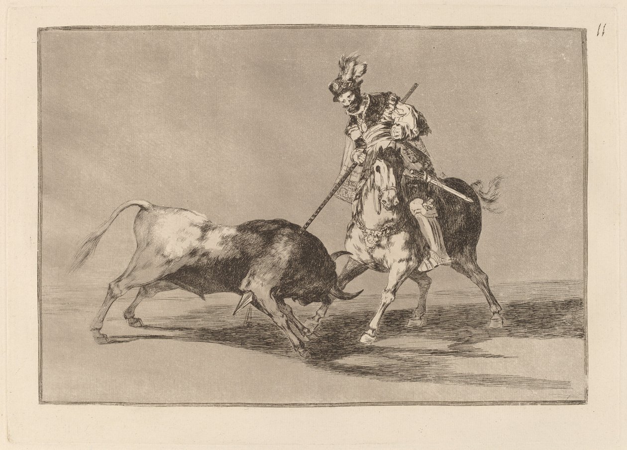 El Cid Campeador lándzsás egy másik bikát (The Cid Campeador Spearing Another Bull) alkotó: Francisco de Goya