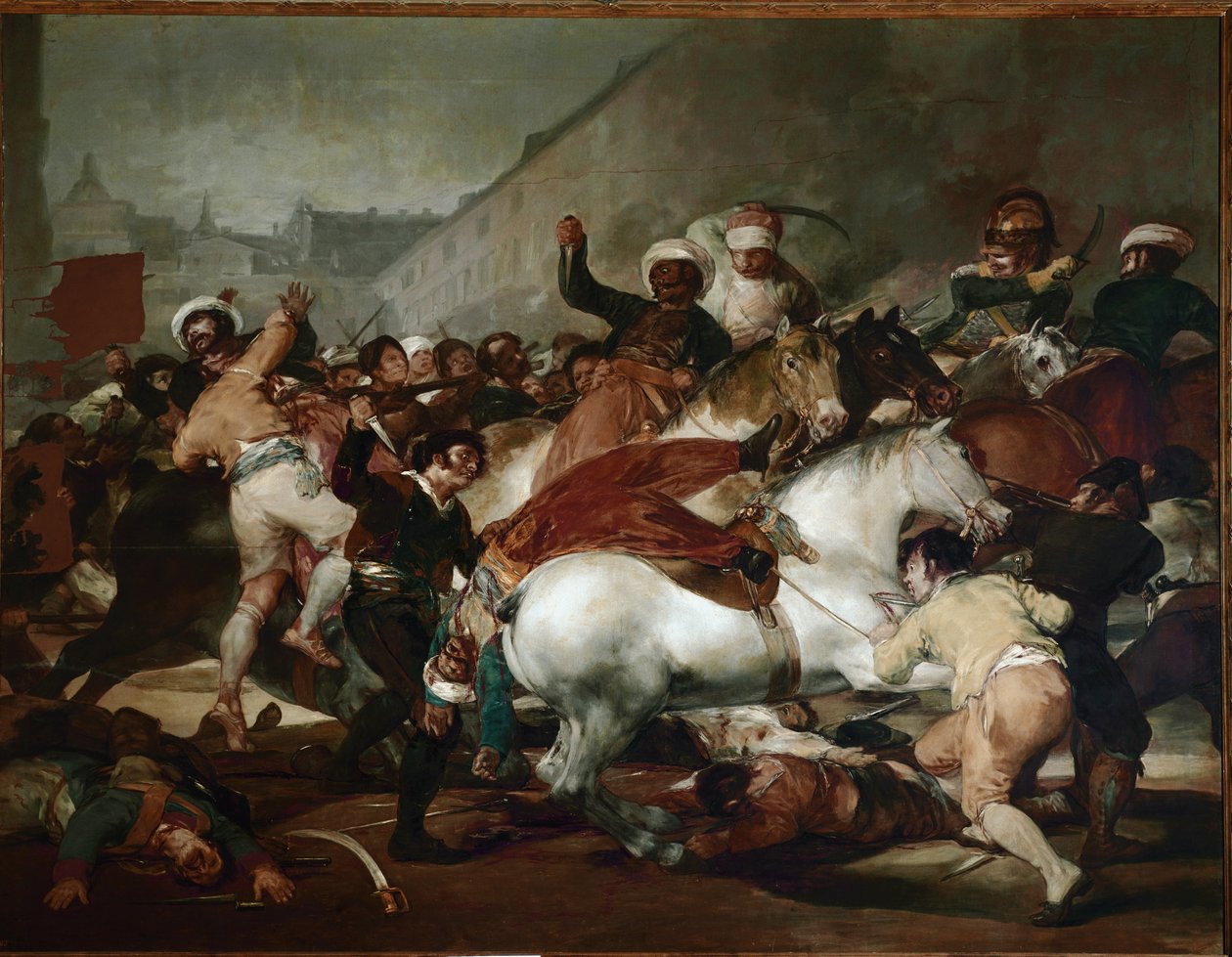 Május kettő (május 2.) vagy A mamelukok töltete (olaj, vászon). alkotó: Francisco de Goya
