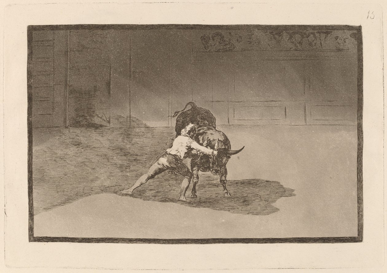 A híres Martincho a bikával játszó banderillákat testének mozgásával helyezi el) alkotó: Francisco de Goya