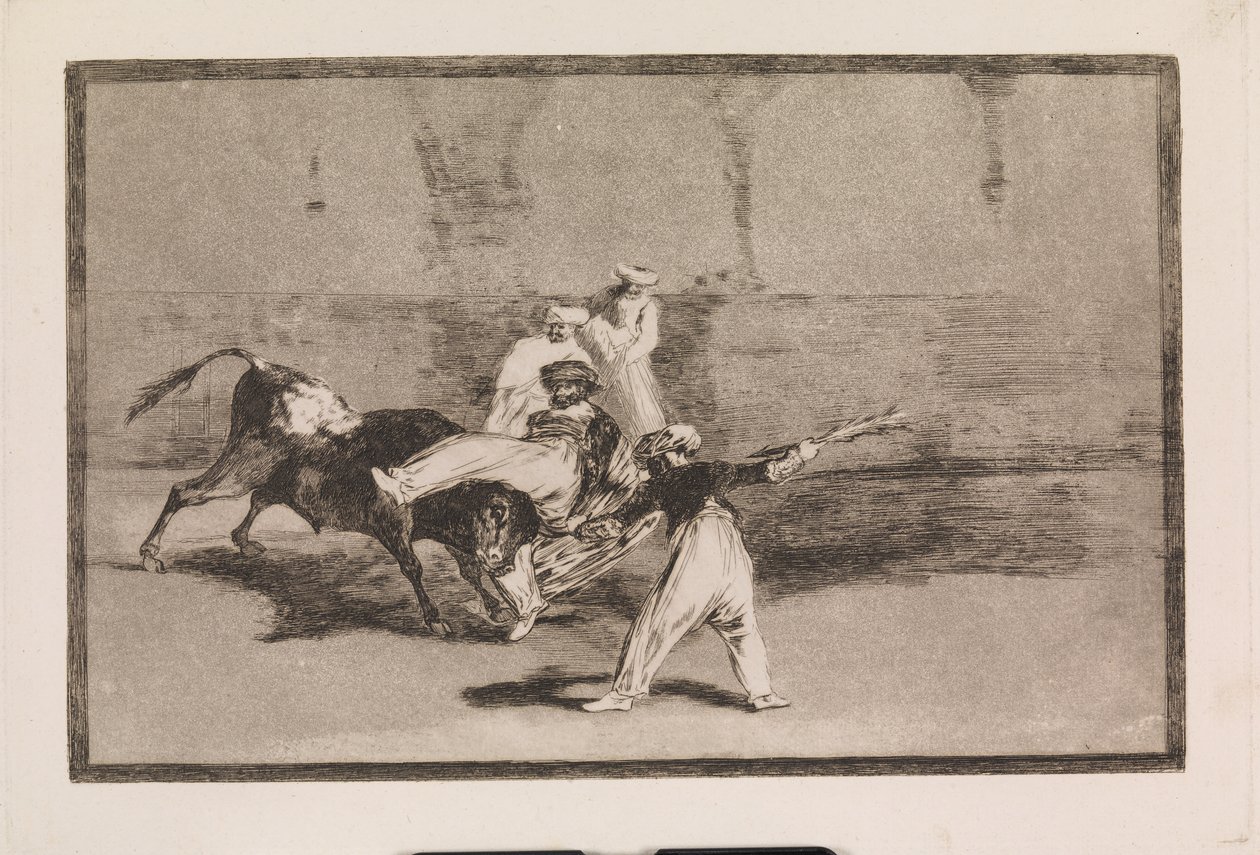 Egy mór, akit elfogott a bika az arénában alkotó: Francisco de Goya