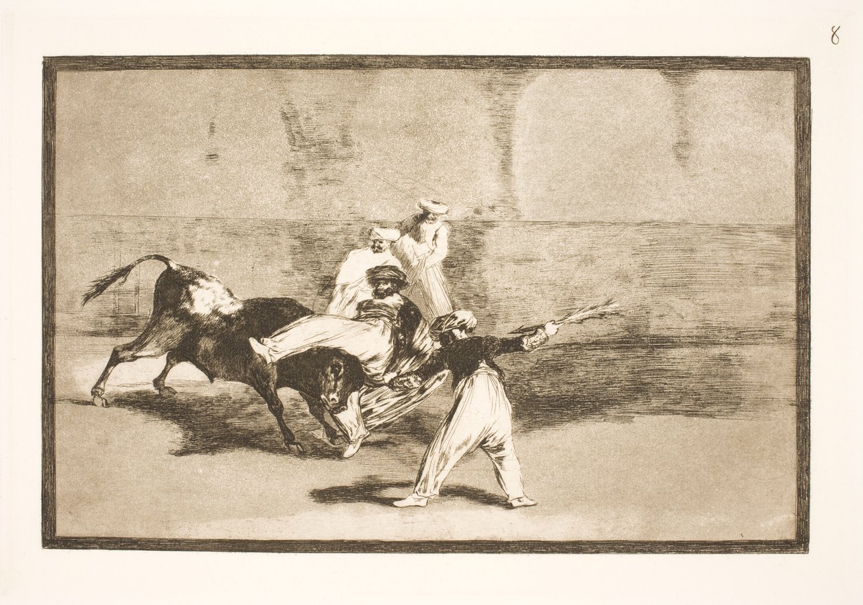 Egy mór, akit elfogott a bika az arénában alkotó: Francisco de Goya