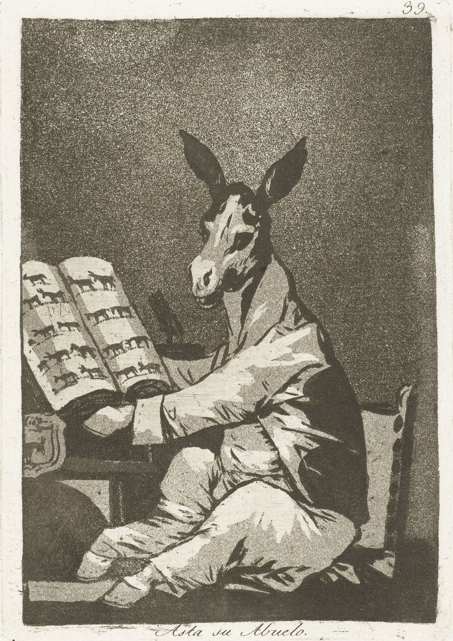 Mint a nagyapja Asta su abuelo (cím a tárgyon) Los Caprichos (sorozat címe) Los caprichos alkotó: Francisco de Goya