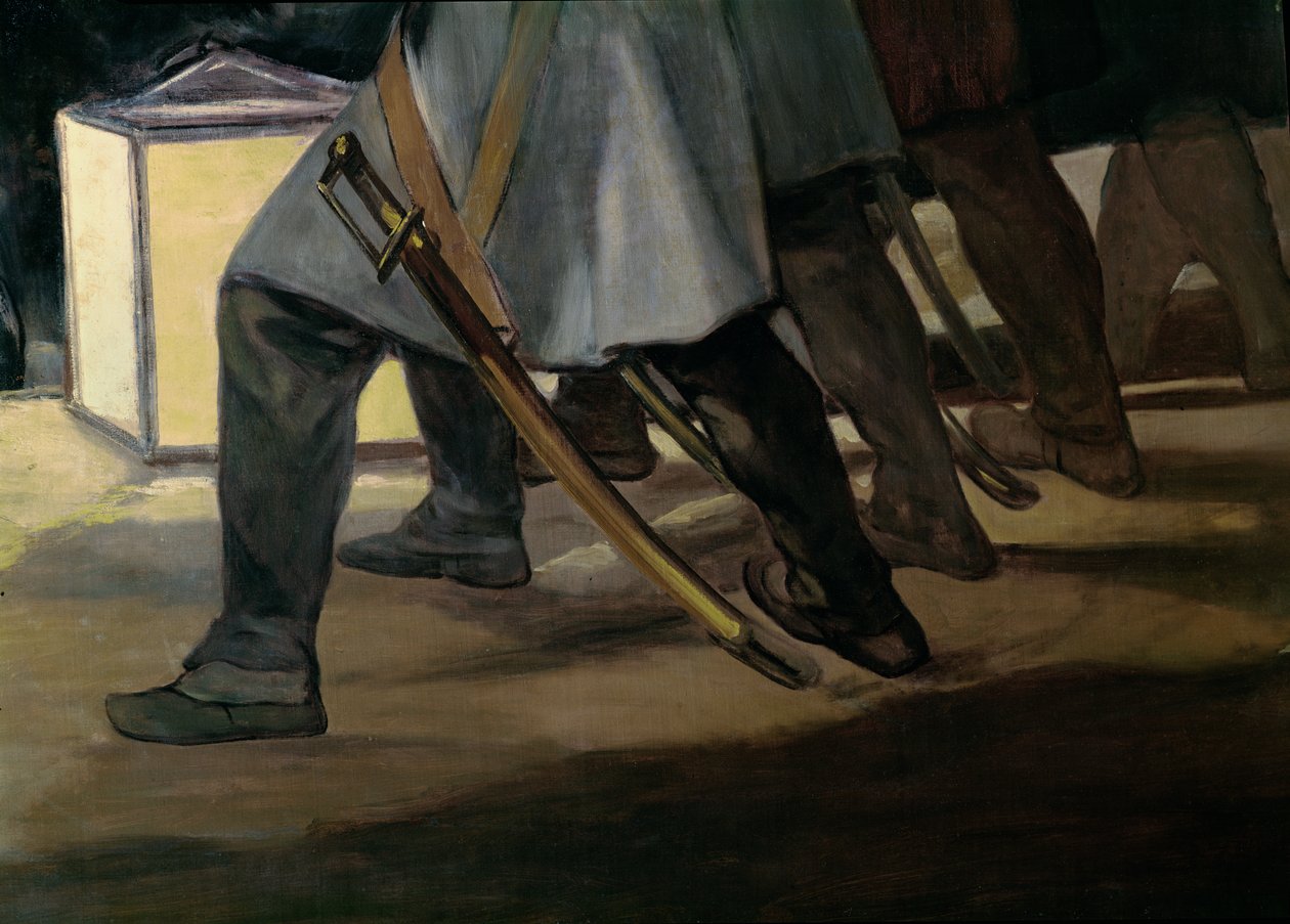 Madrid védőinek kivégzése, 1808. május 3., katonák lábának részlete, 1814 olaj, vászon 507 részlet alkotó: Francisco de Goya
