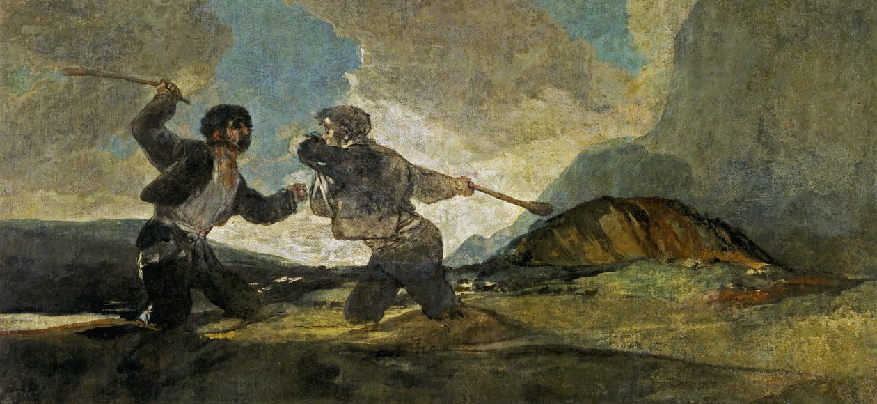 Harcolj Cudgels-szel alkotó: Francisco de Goya