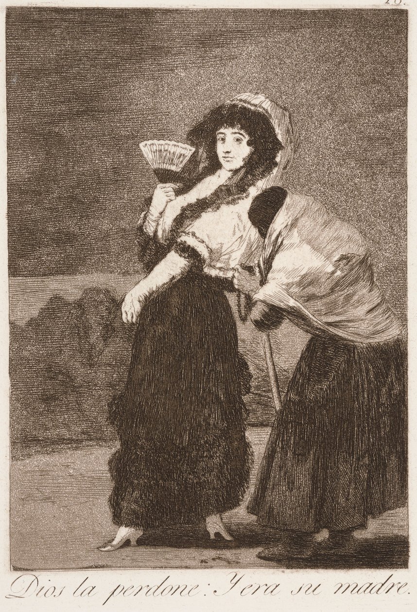 Az ég szerelmére: És épp az anyja volt (Dios la perdone: y era su madre) a „Los Caprichos” sorozatból alkotó: Francisco de Goya
