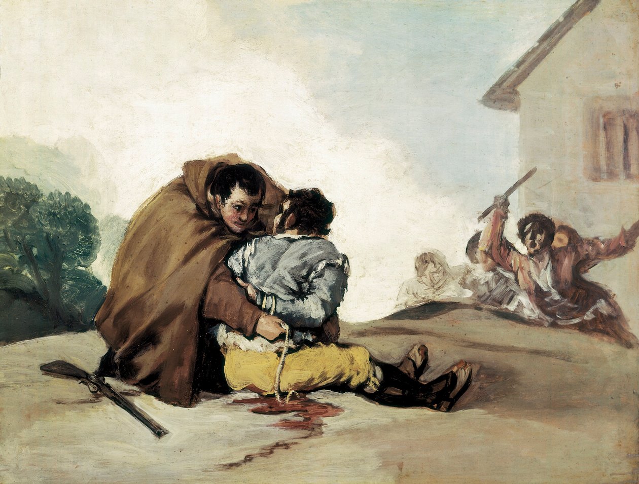 Péter szerzetes kötéllel köti a Maragatót, Francisco de Goya festménye alkotó: Francisco de Goya