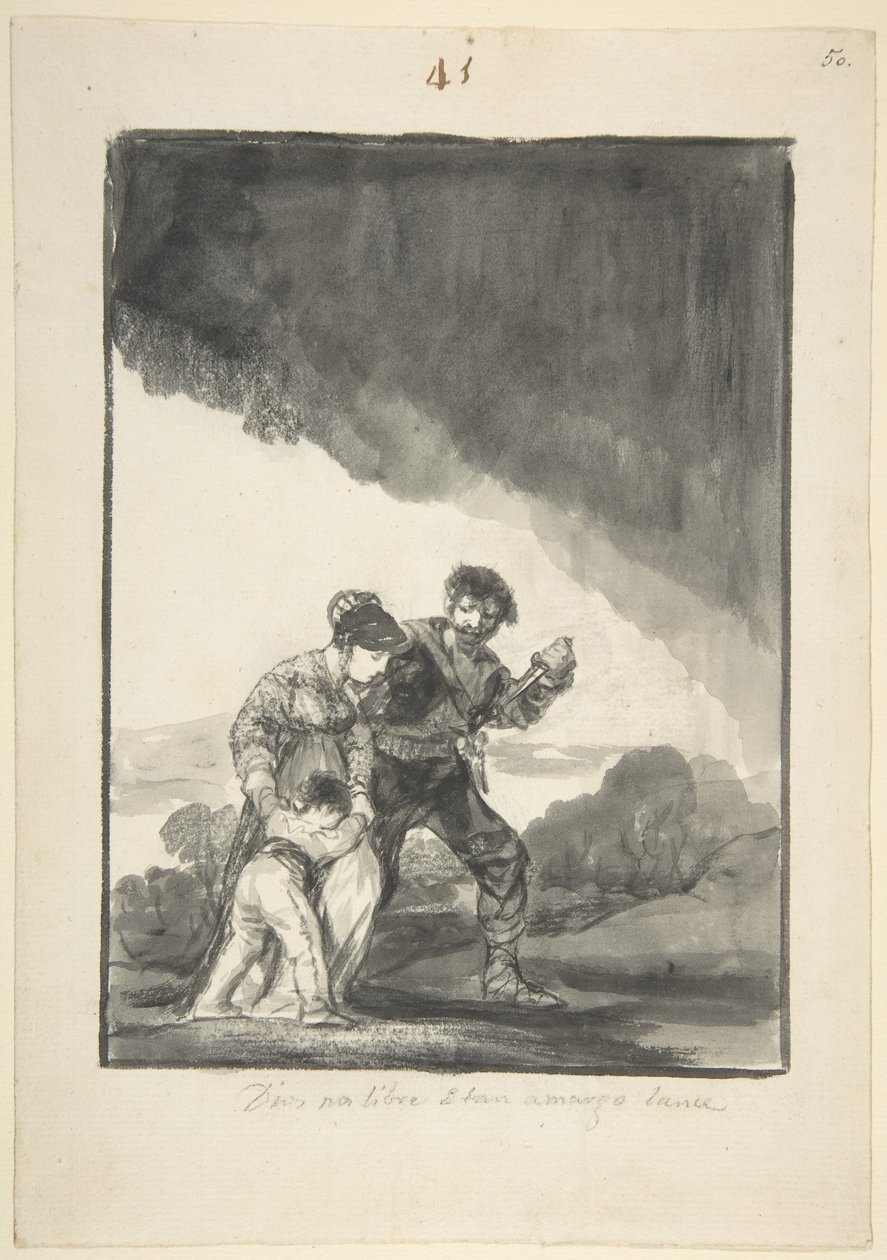Isten mentsen meg minket egy ilyen keserű sorstól, 1816-20 körül (ecset indiai tintával és szürke mosás és kaparás) alkotó: Francisco de Goya
