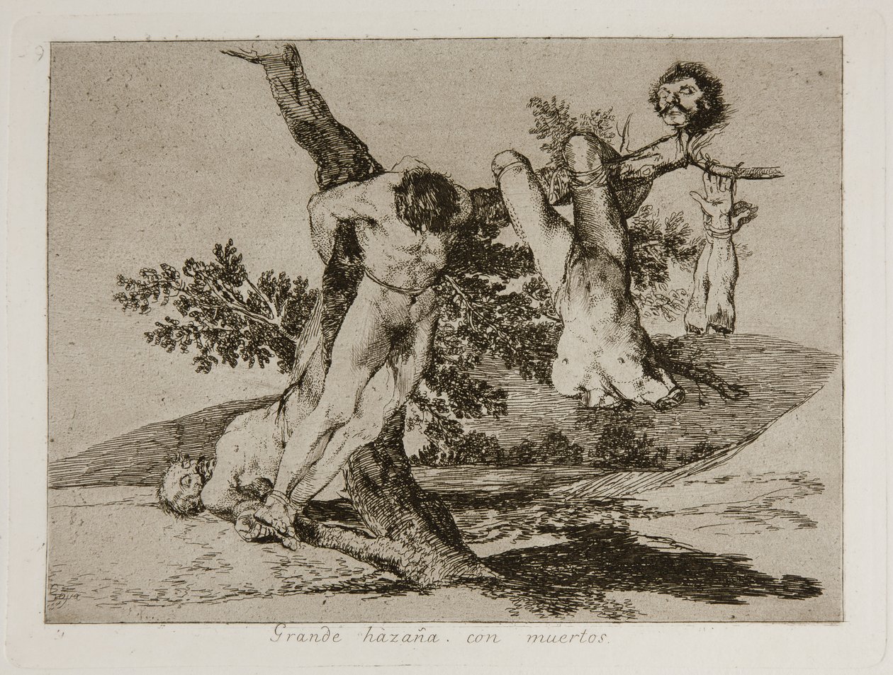 Grande hazaña! Con muertos! Hősi bravúr! Halottakkal! 39. tábla a The Disasters of War Los-ból alkotó: Francisco de Goya