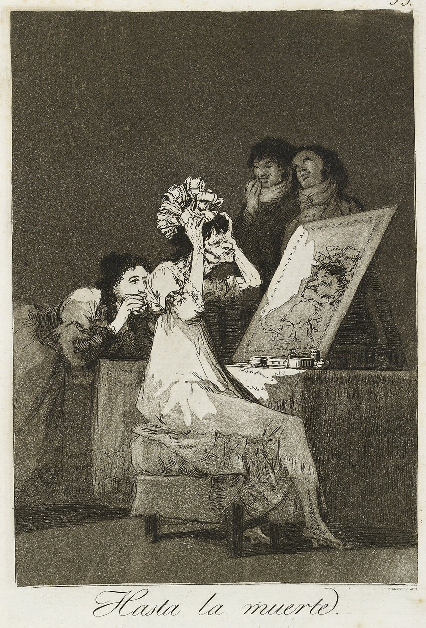 Hasta la muerte, 1799 (metszet, száraztű és aquatinta) alkotó: Francisco de Goya