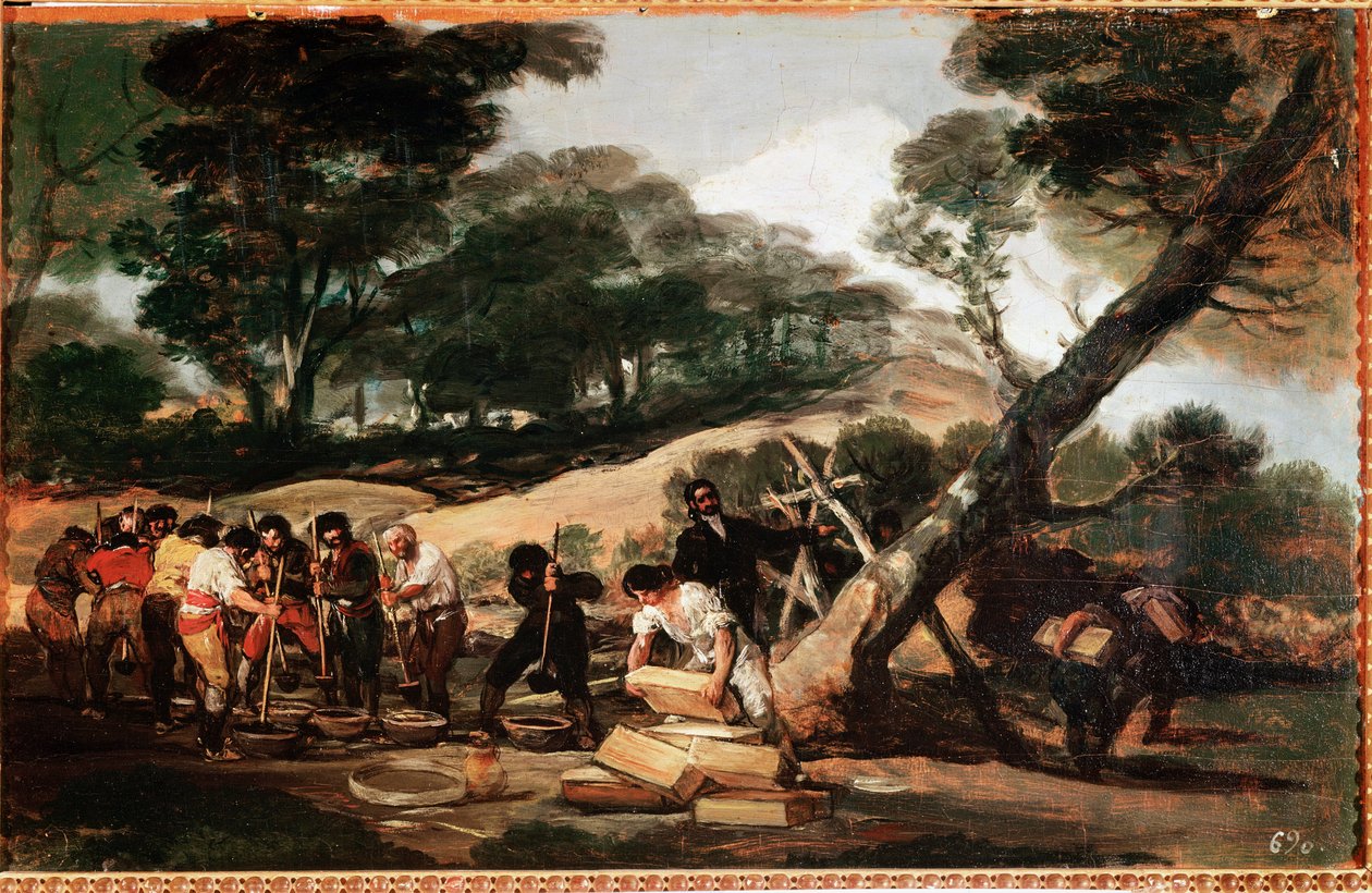 Illegális lőpornövény (olaj, vászon alkotó: Francisco de Goya