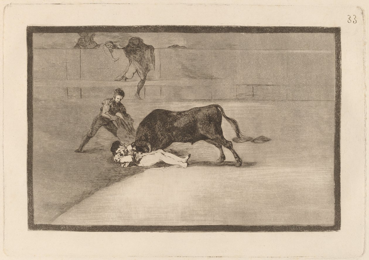 Pepe Illo szerencsétlen halála a Plaza de Madridban (Pepe Illo balszerencsés halála a madridi ringben) alkotó: Francisco de Goya