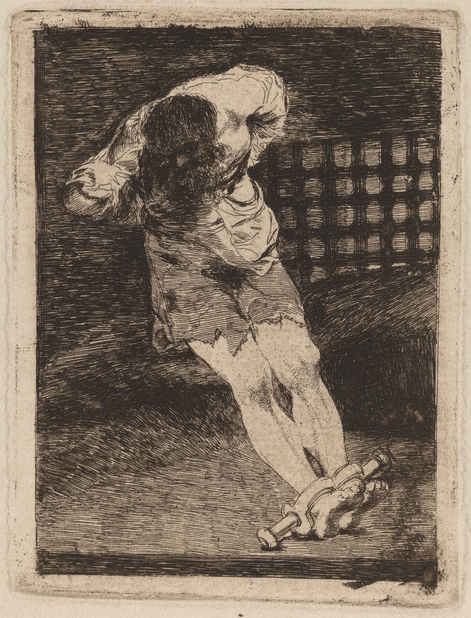 A fogoly biztonsága nem igényel kínzást (A bűnöző őrizetében nem kell kínzást kérni alkotó: Francisco de Goya