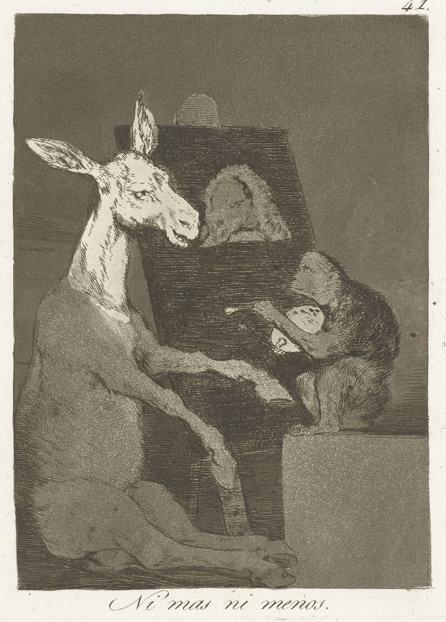 Se több, se kevesebb Ni mas ni menos (cím a tárgyon) Los Caprichos (sorozat címe) alkotó: Francisco de Goya