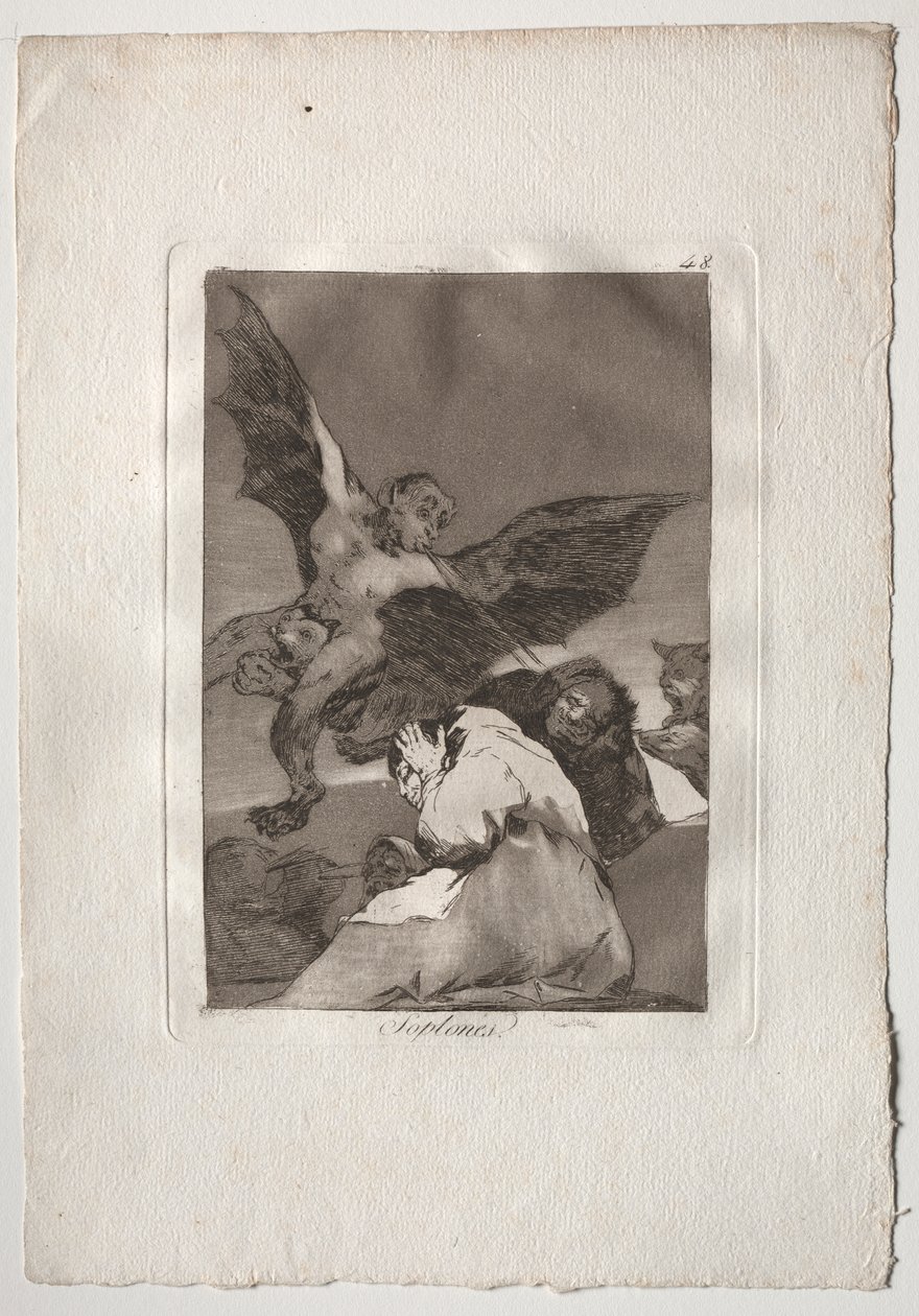 Ochenta Caprichos: Mesehordozók – széllökések alkotó: Francisco de Goya