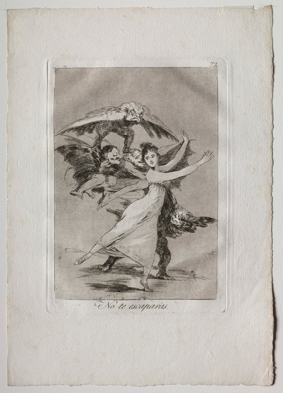 Ochenta Caprichos: Nem menekülsz, 1793-1798. alkotó: Francisco de Goya