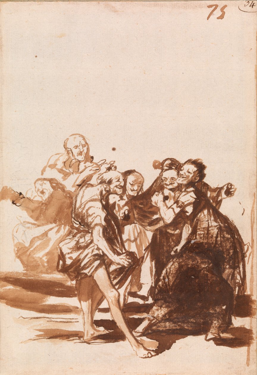 Öregek énekelnek és táncolnak alkotó: Francisco de Goya