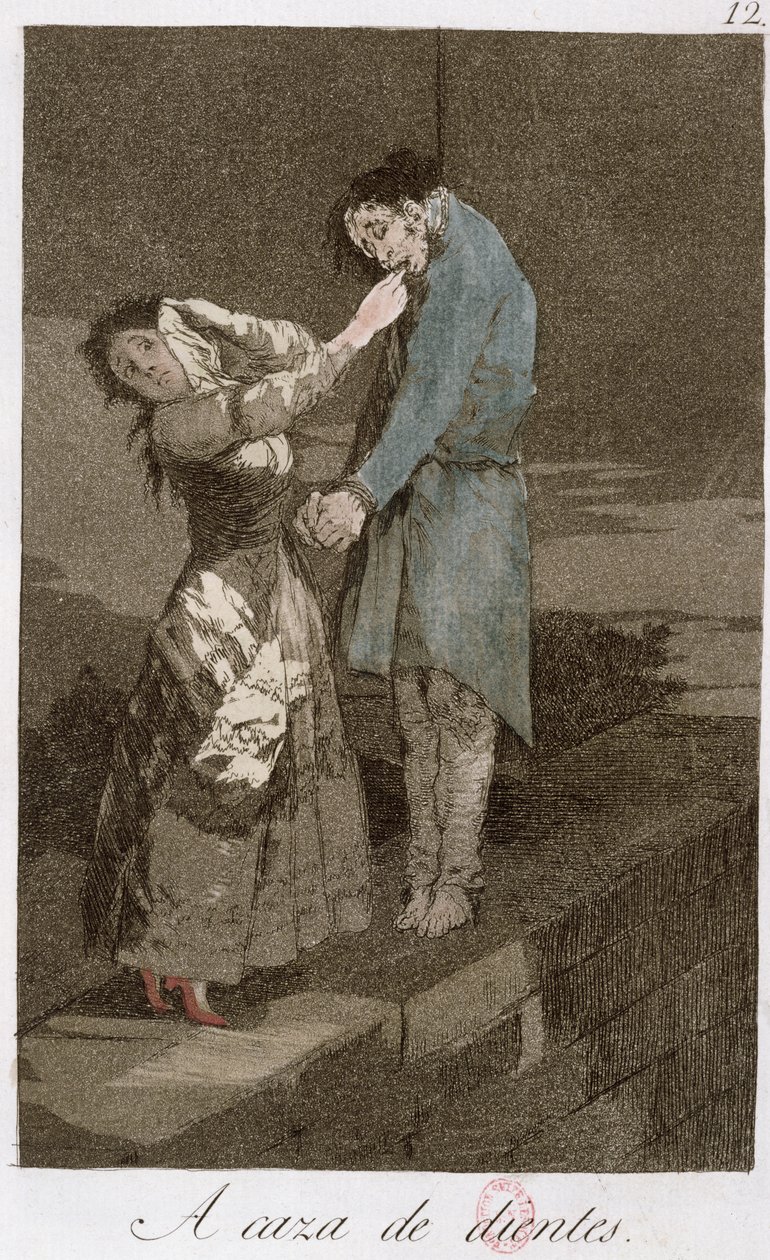 Fogra vadászva, „Los caprichos” 12. tábla, 18. század vége (színes rézkarc) (lásd még: 81631) alkotó: Francisco de Goya