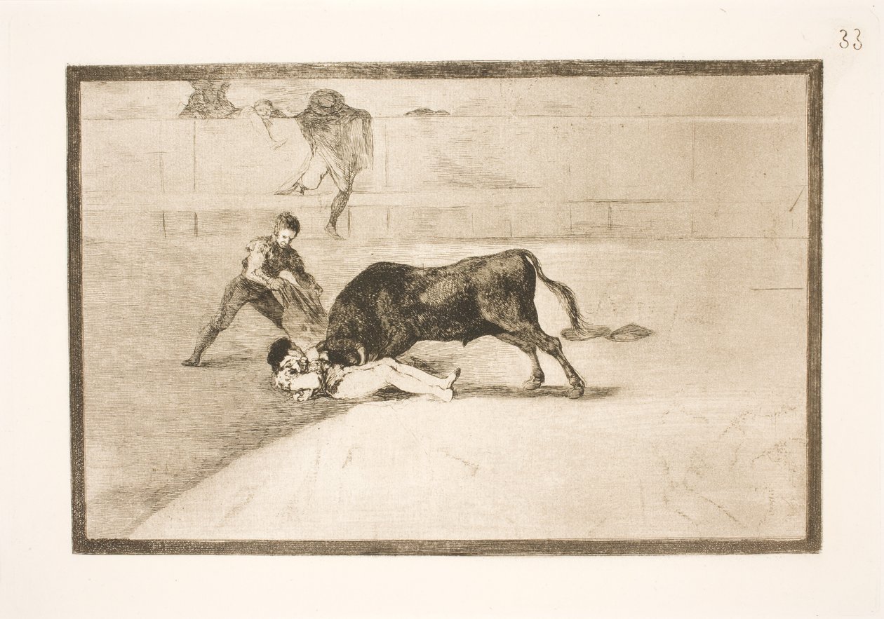 Pepe Illo szerencsétlen halála a madridi arénában alkotó: Francisco de Goya
