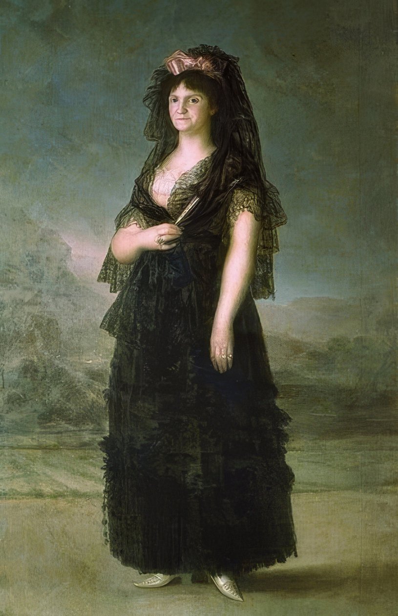 Maria Lusia mantillás portréja. 1799 alkotó: Francisco de Goya
