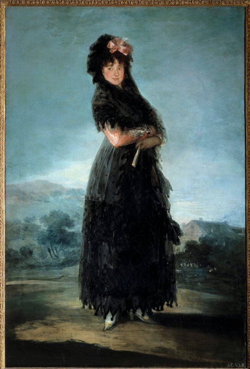 Mariana Waldstein, Santa Cruz márkiné (1763-1808) egészalakos portréja Francisco de Goya (1746-1828) festménye 18. század V. 1,42x0,97 m alkotó: Francisco de Goya