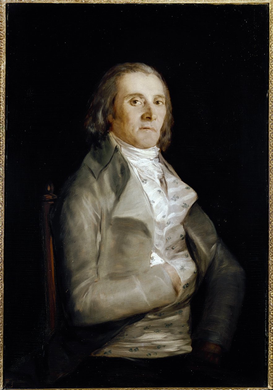 Don Andres del Peral (aktív 1770-1820) festő dekoratőr portréja - Olaj, fa alkotó: Francisco de Goya