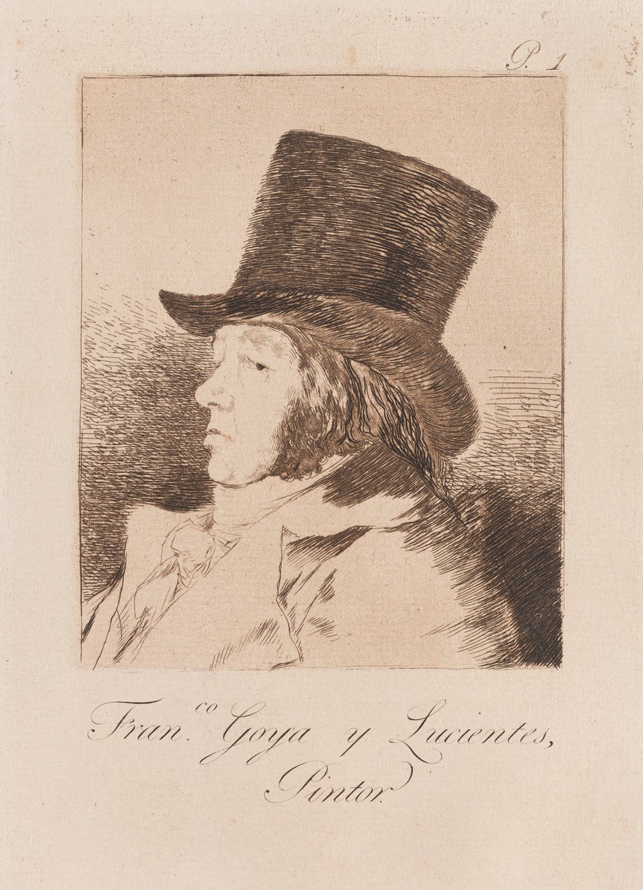 A művész portréja, 18. vége-19. eleje század (nyomtatás) alkotó: Francisco de Goya