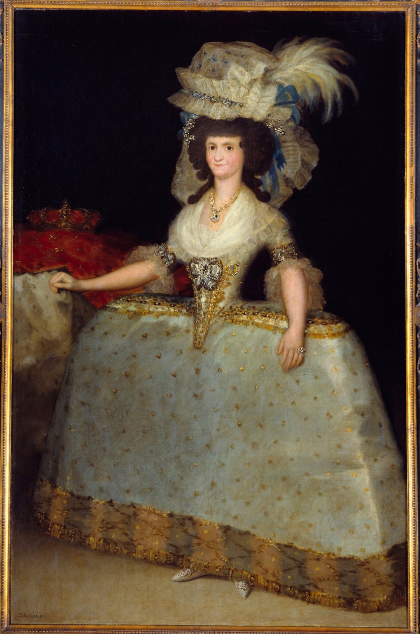 Mary Louise spanyol királynő (1751-1819), IV. Károly felesége portréja Francisco de Goya festménye (1746-1828) 1828 Madrid, Prado Múzeum - Marie Louise spanyol királynő (1751-1819) egész alakos portréja , IV. Károly felesége. Francisco festménye d alkotó: Francisco de Goya