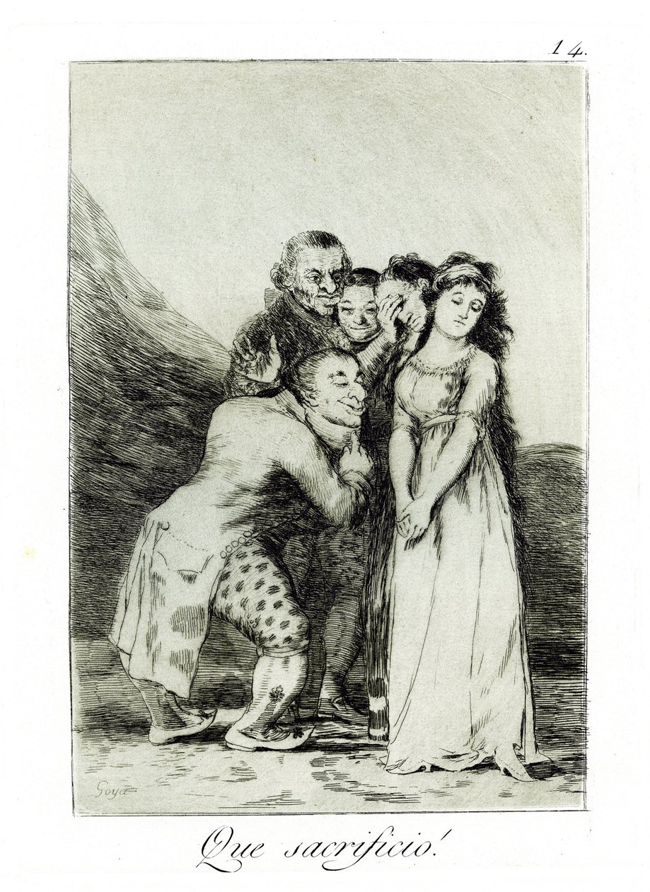 Micsoda áldozat! Micsoda áldozat! Caprice 14. szám, 1797-1798 alkotó: Francisco de Goya