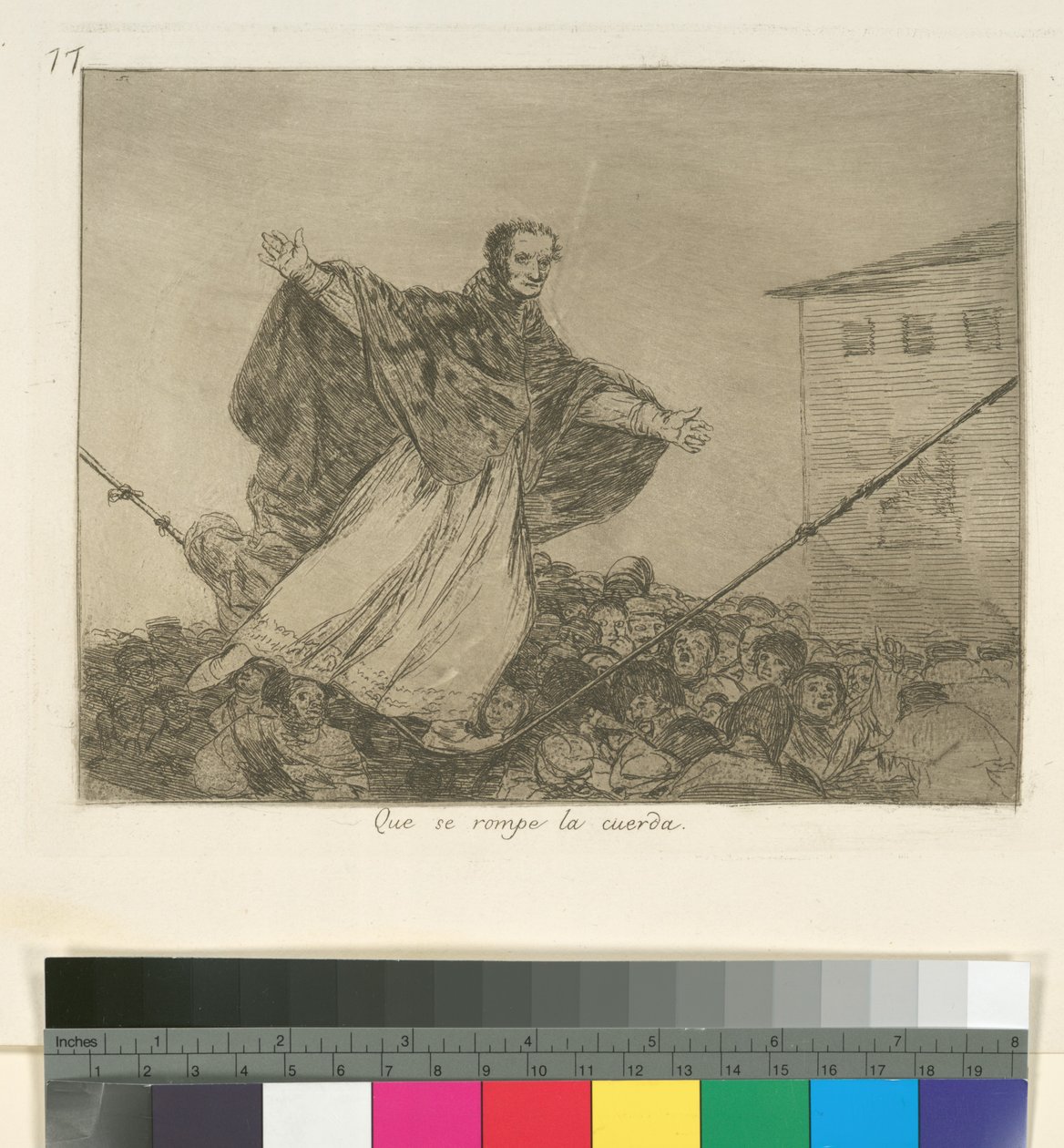 Elszakadhat a zsinór, Los Desastres de la Guerra 77. táblája (A háború katasztrófái), 1814-15 után, 1863-ban megjelent (rézkarc, akvatinta vagy lavis és szárazhús) alkotó: Francisco de Goya