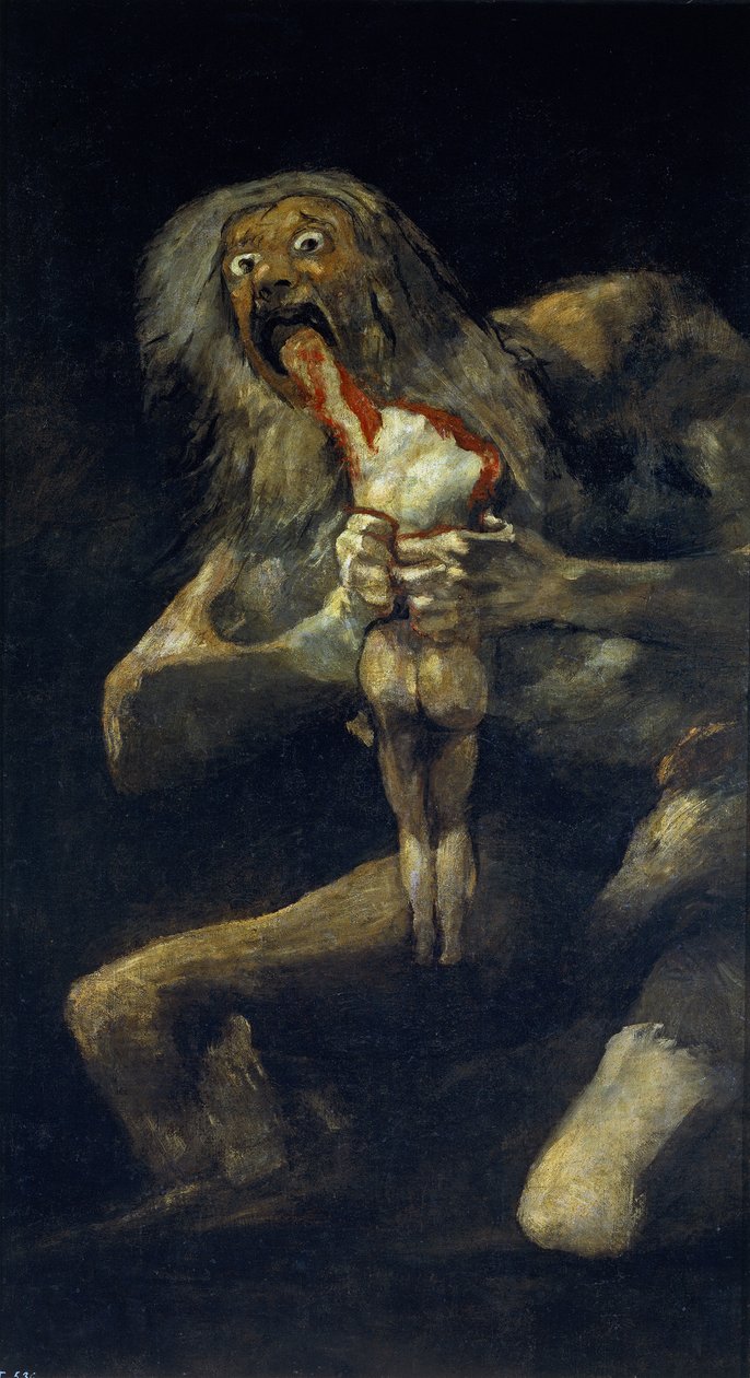 Szaturnusz felfalja a fiát alkotó: Francisco de Goya