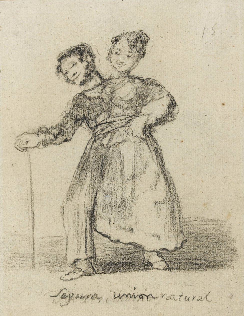 Segura Union Natural, 1819-28 (fekete kréta papíron) alkotó: Francisco de Goya