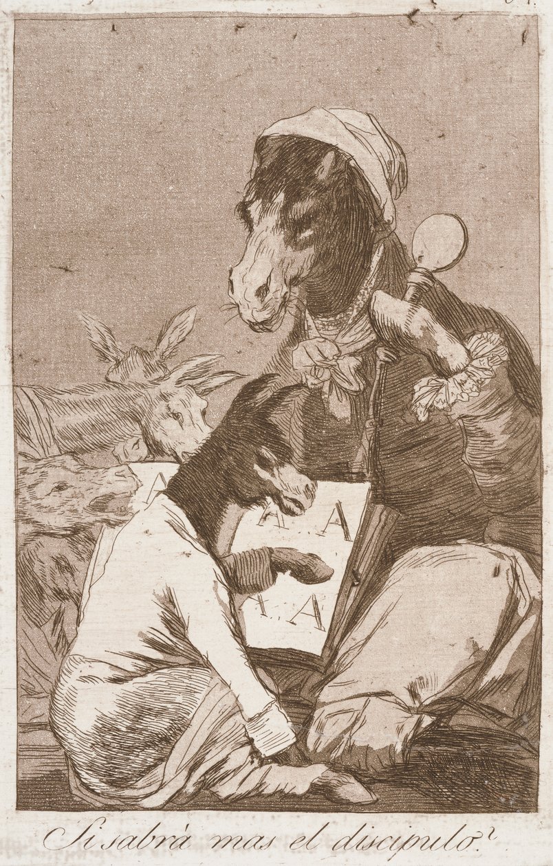 Si sabrá mas el discipulo (A diáknak jobban kellene tudnia) alkotó: Francisco de Goya