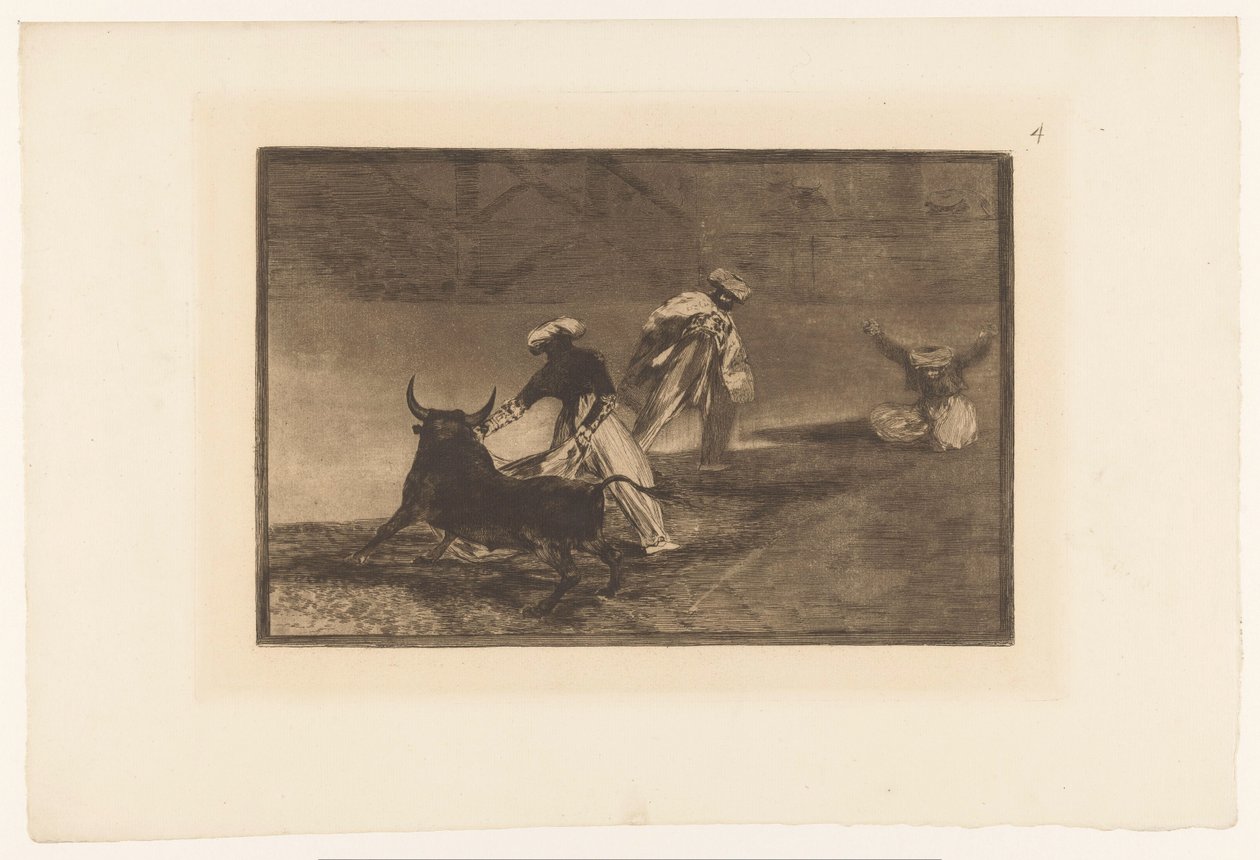 Bikaviadorok egy arénában Capean otro encerrado Bikaviadalok (sorozat címe) La Taureaumachie (sorozat címe) La Tauromaquia (sorozat címe) alkotó: Francisco de Goya