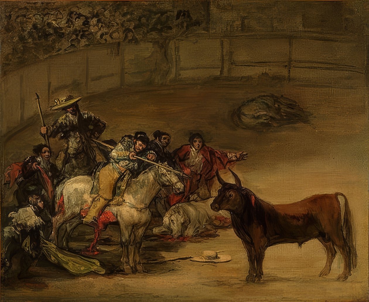 Stierkampf, Varas szerencséje. 1824 alkotó: Francisco de Goya