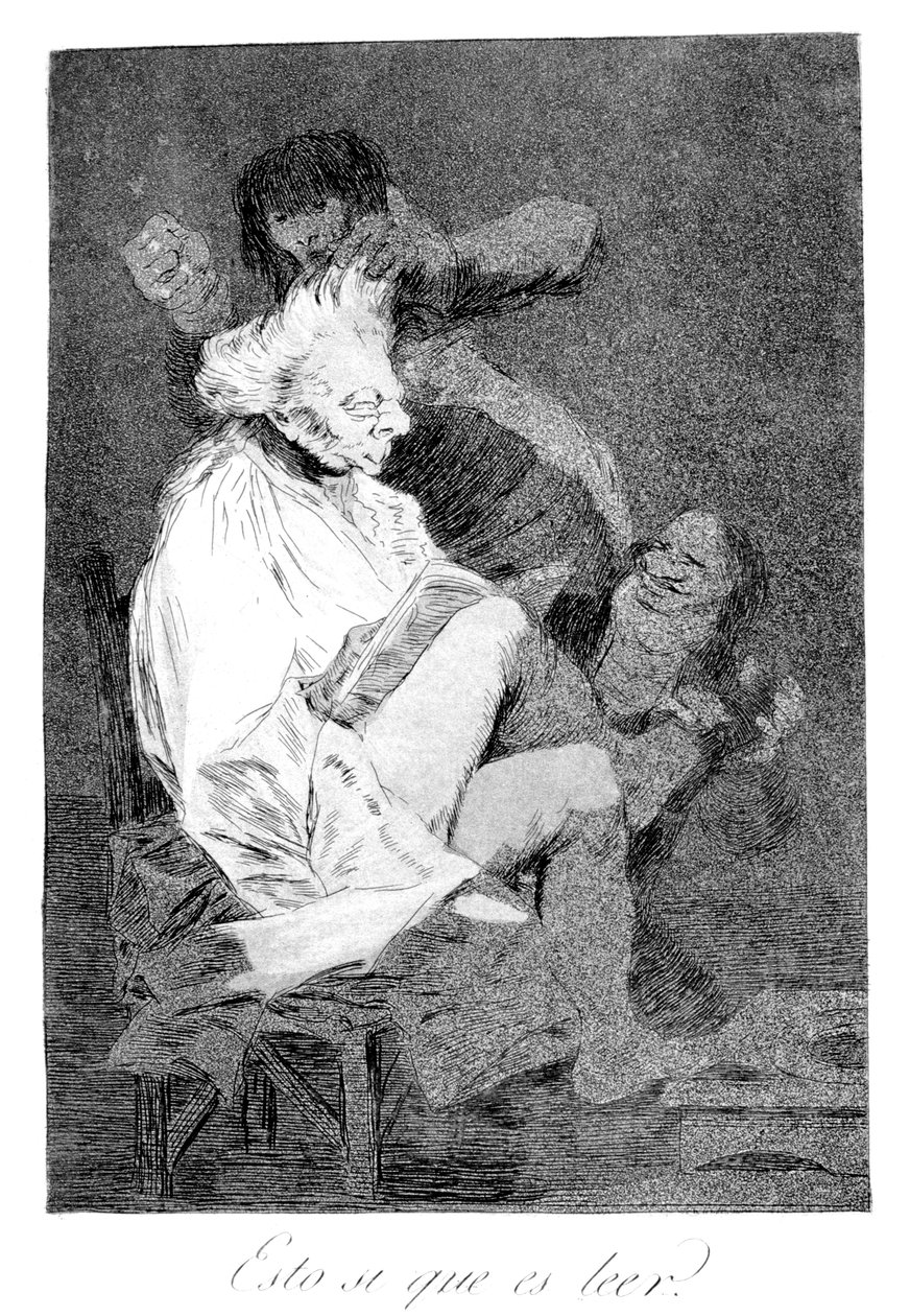 Ez minden bizonnyal képes olvasni, 1799 alkotó: Francisco de Goya