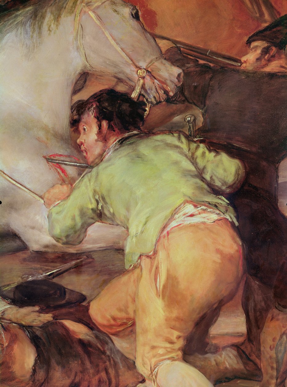 1808. május 2., Madrid avagy A mamelukok csatája részlet a lovat megtámadó férfiról, 1814 olaj, vászon alkotó: Francisco de Goya