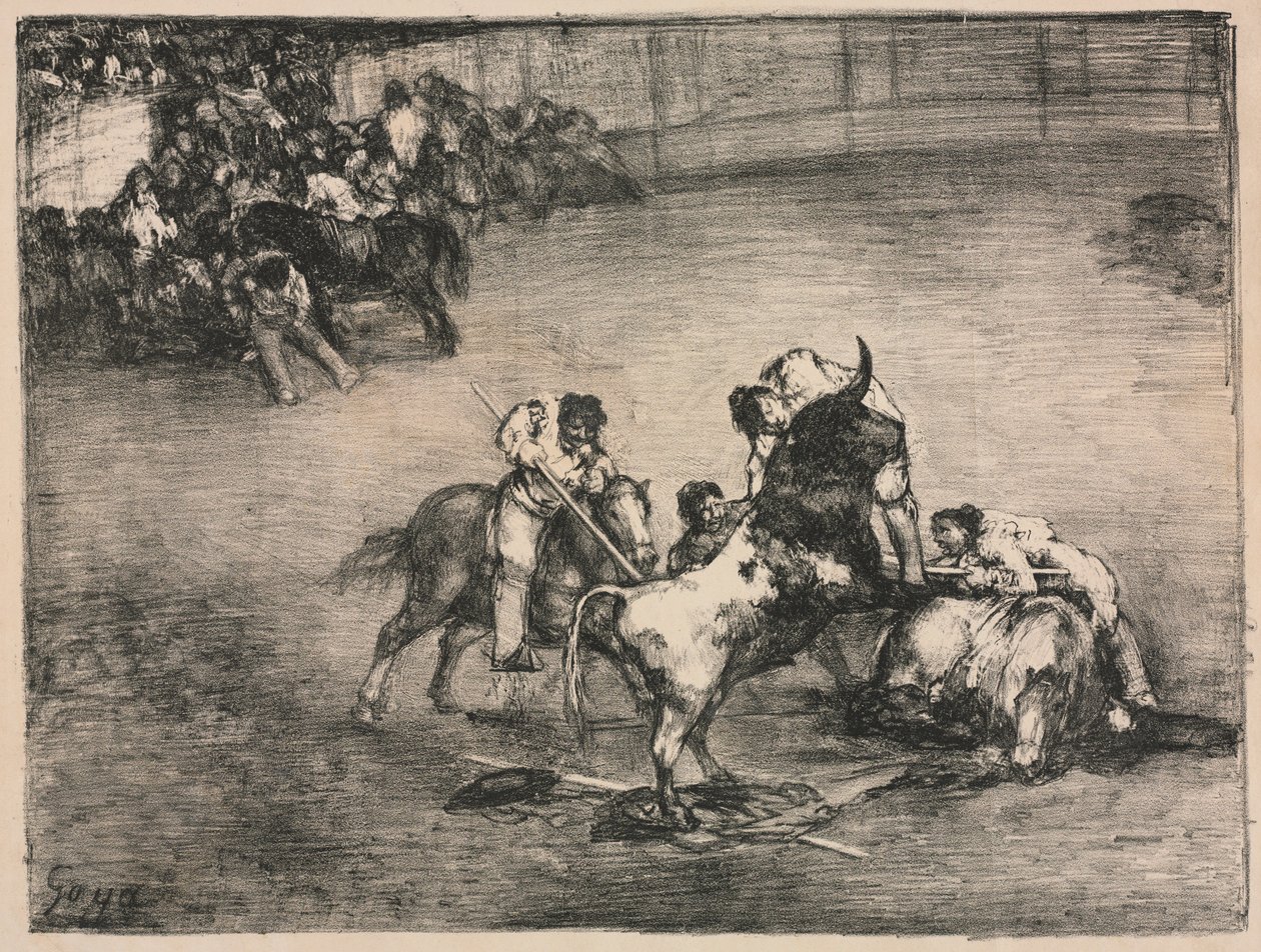 A bordeaux-i bikák: Picadort elkapta egy bika alkotó: Francisco de Goya