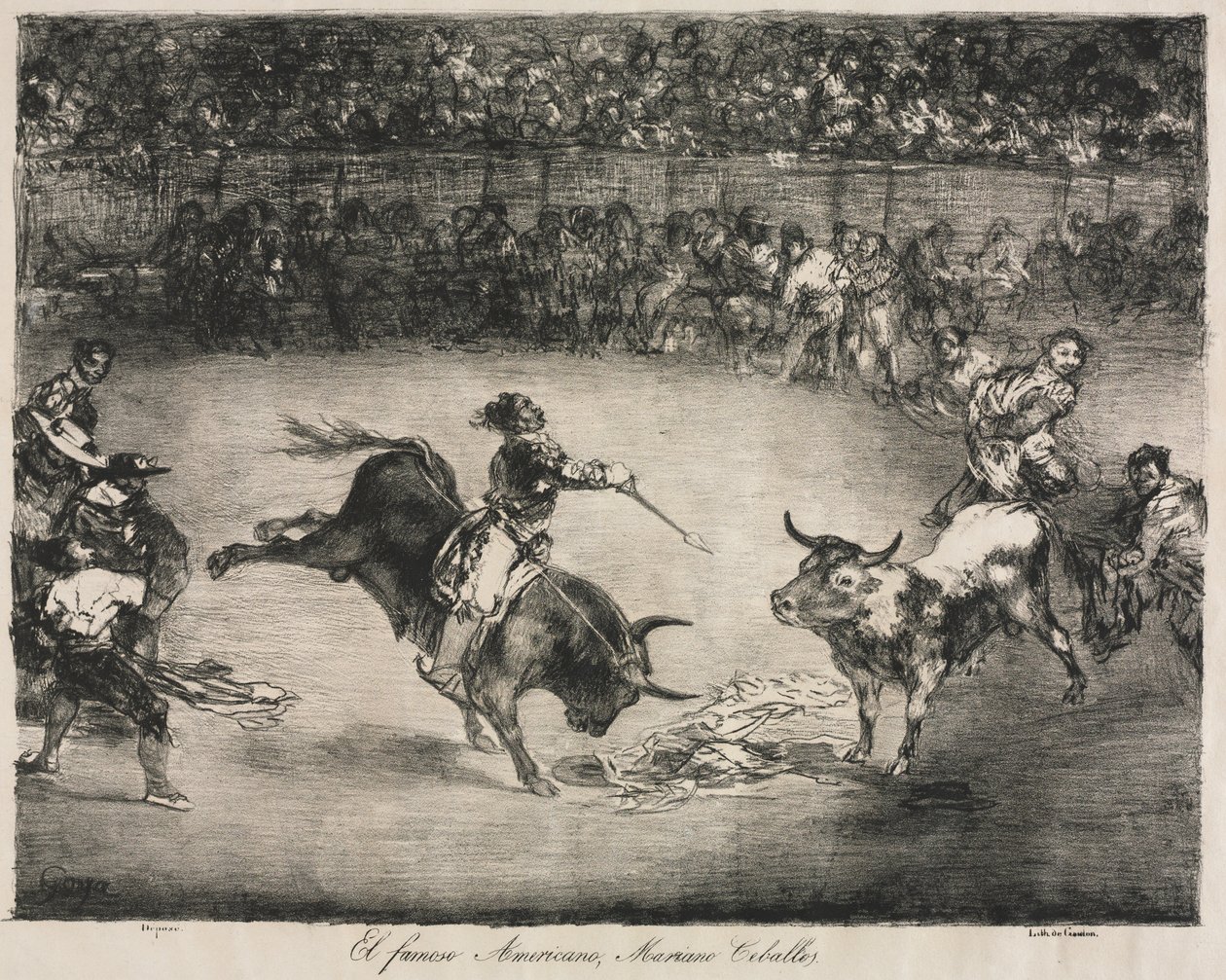 A Bordeaux-i bikák: A híres amerikai, Mariano Ceballos alkotó: Francisco de Goya