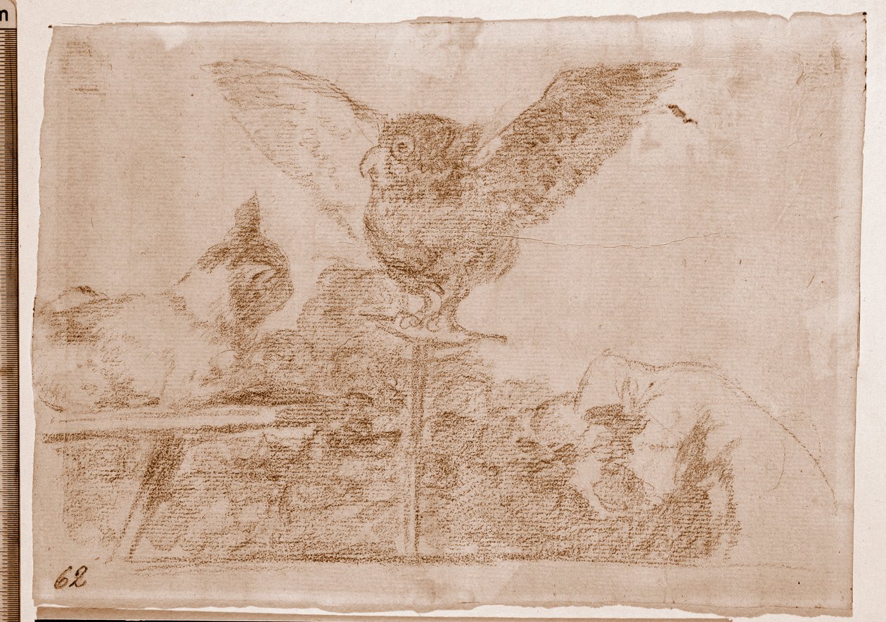 A háború katasztrófái: Macskapantomim (előkészítő rajz alkotó: Francisco de Goya