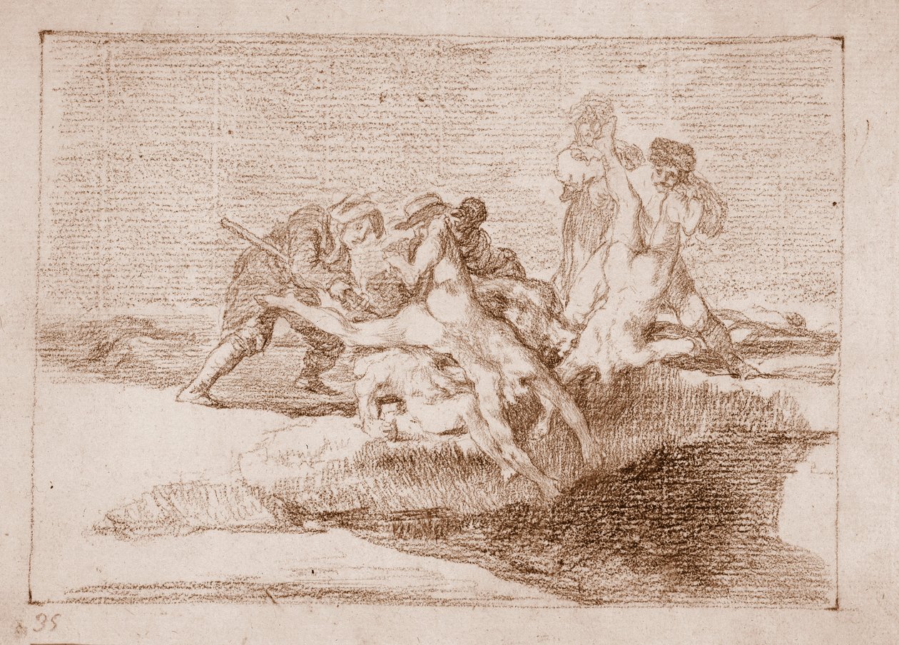 A háború katasztrófái: Jótékonyság (Előkészületi rajz alkotó: Francisco de Goya