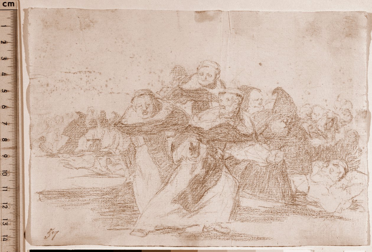 A háború katasztrófái: Minden össze van keverve (előkészítő rajz alkotó: Francisco de Goya
