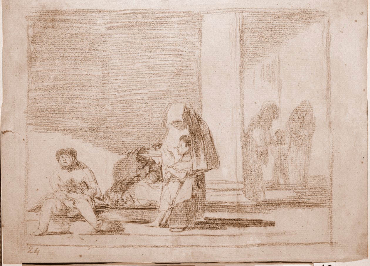 A háború katasztrófái: Egészségesek és betegek (rajz alkotó: Francisco de Goya