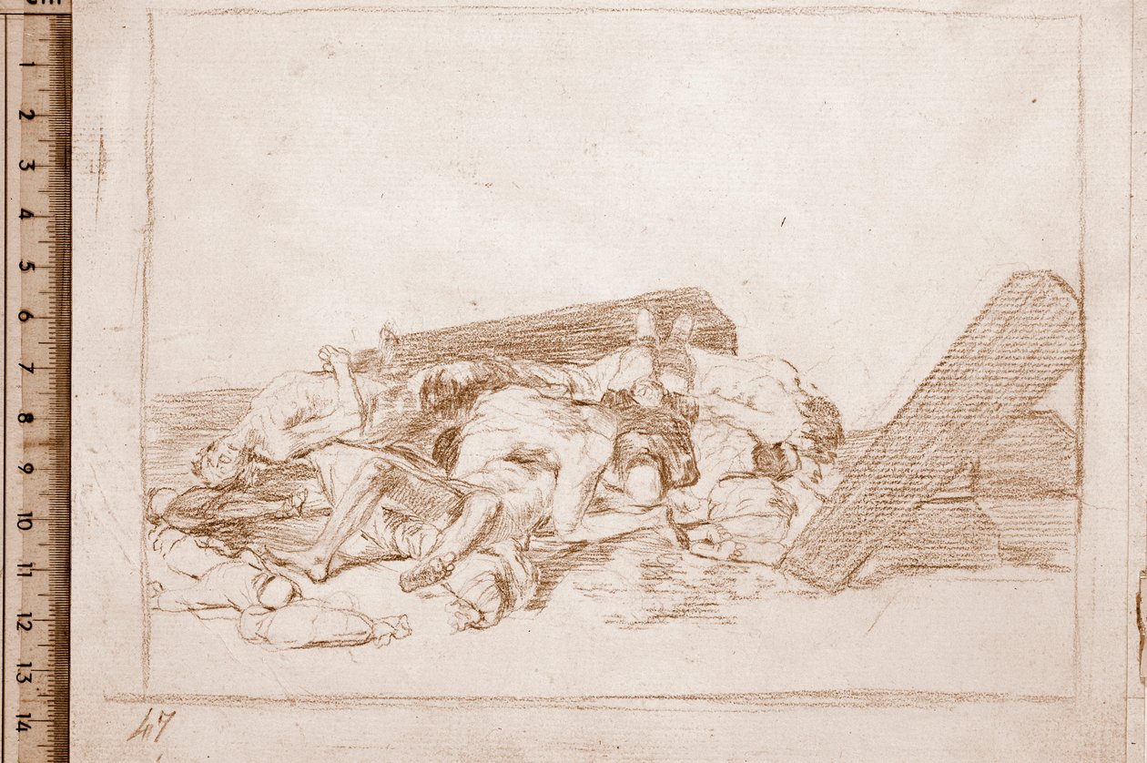 A háború katasztrófái: Halottak mumpsza (előkészítő rajz alkotó: Francisco de Goya