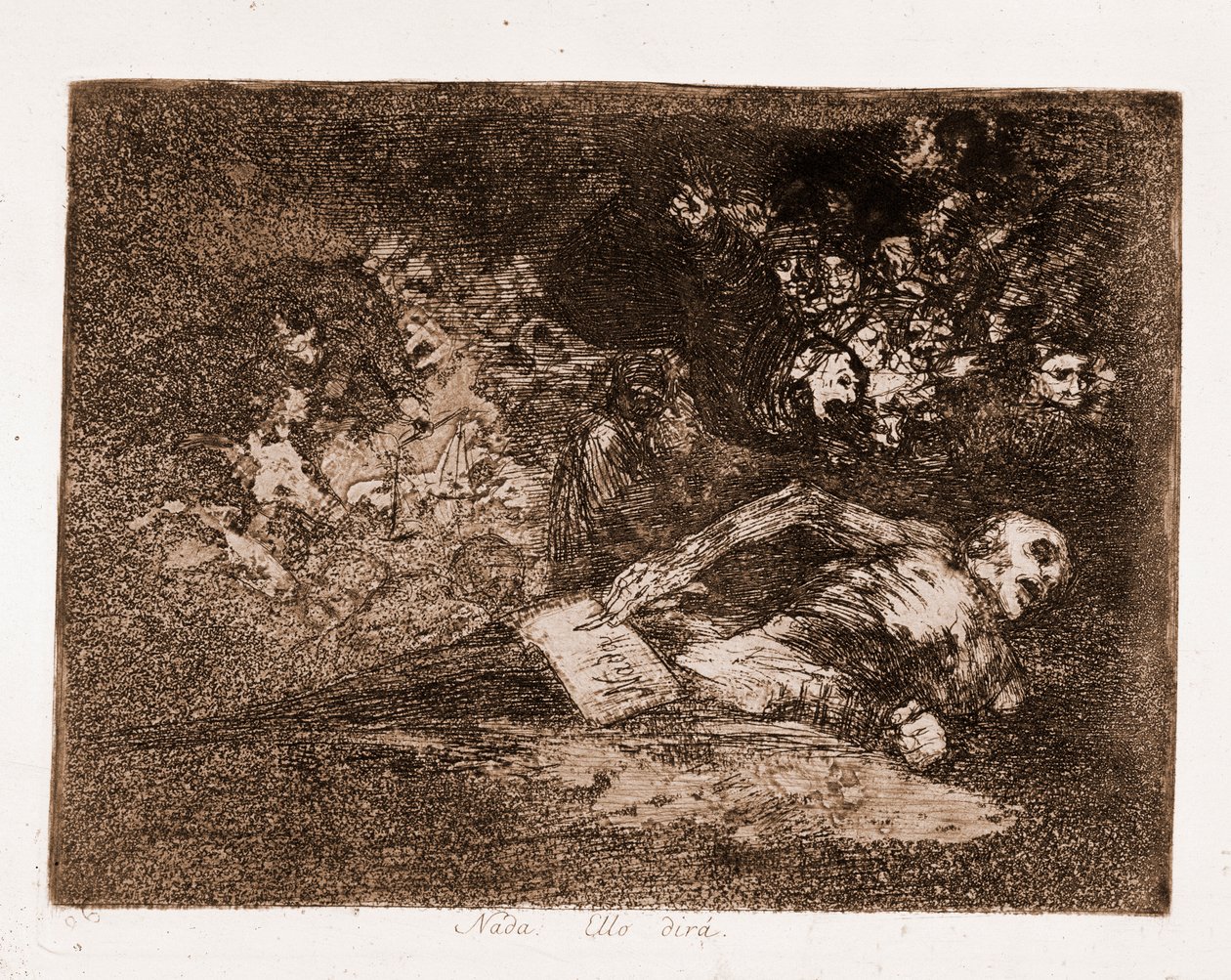 The Disasters of War: Semmi, ezt fogja mondani (rézkarc az előkészítő rajzból alkotó: Francisco de Goya