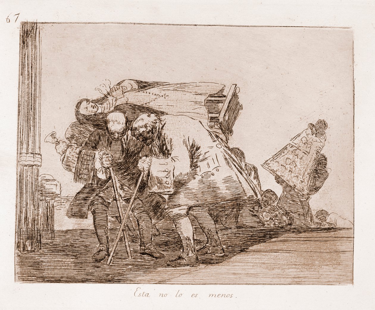 A háború katasztrófái: Ez sem kevesebb (rézkarc az előkészítő rajzból alkotó: Francisco de Goya