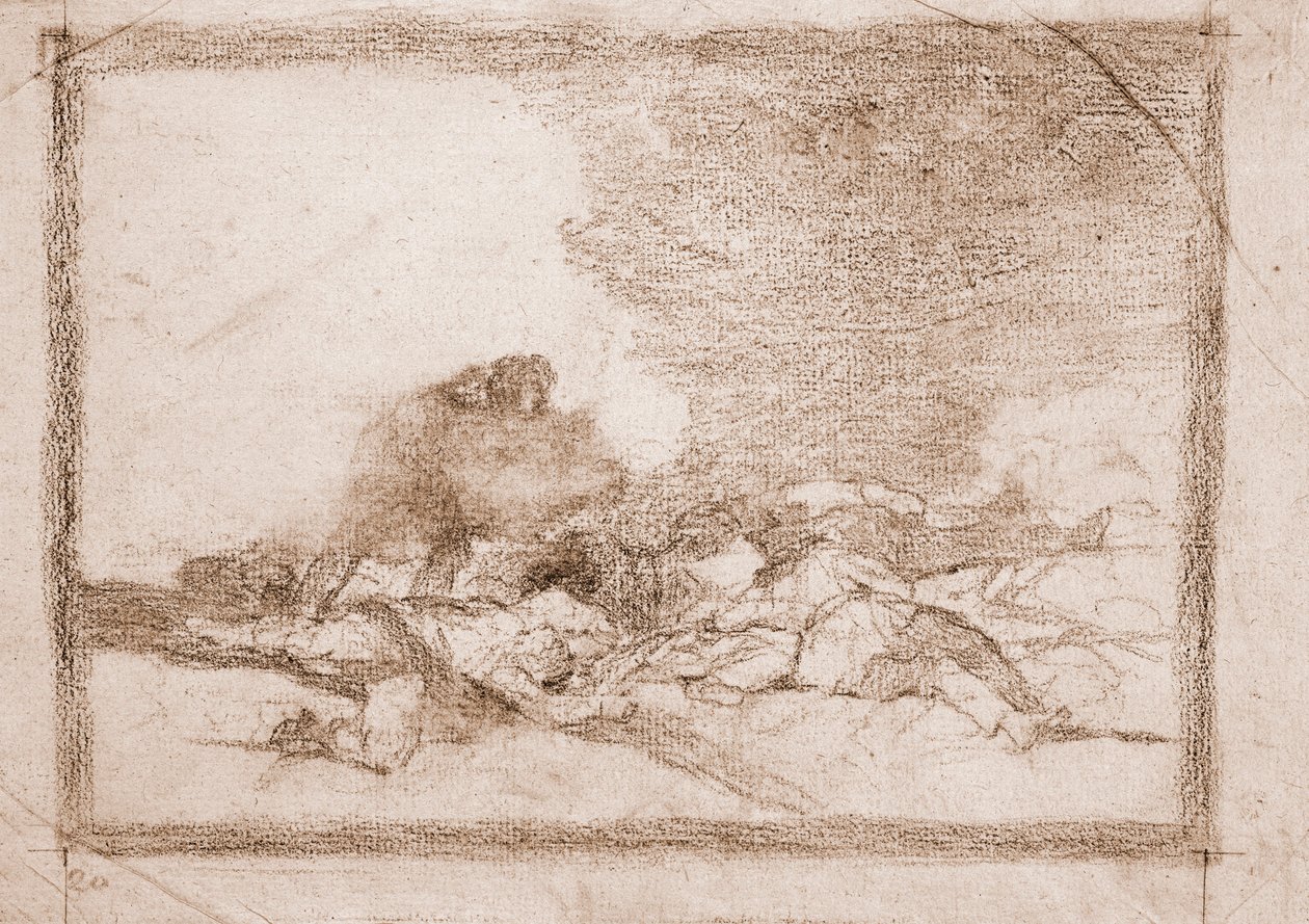 A háború katasztrófái: Ezért születtél (előkészítő rajz alkotó: Francisco de Goya