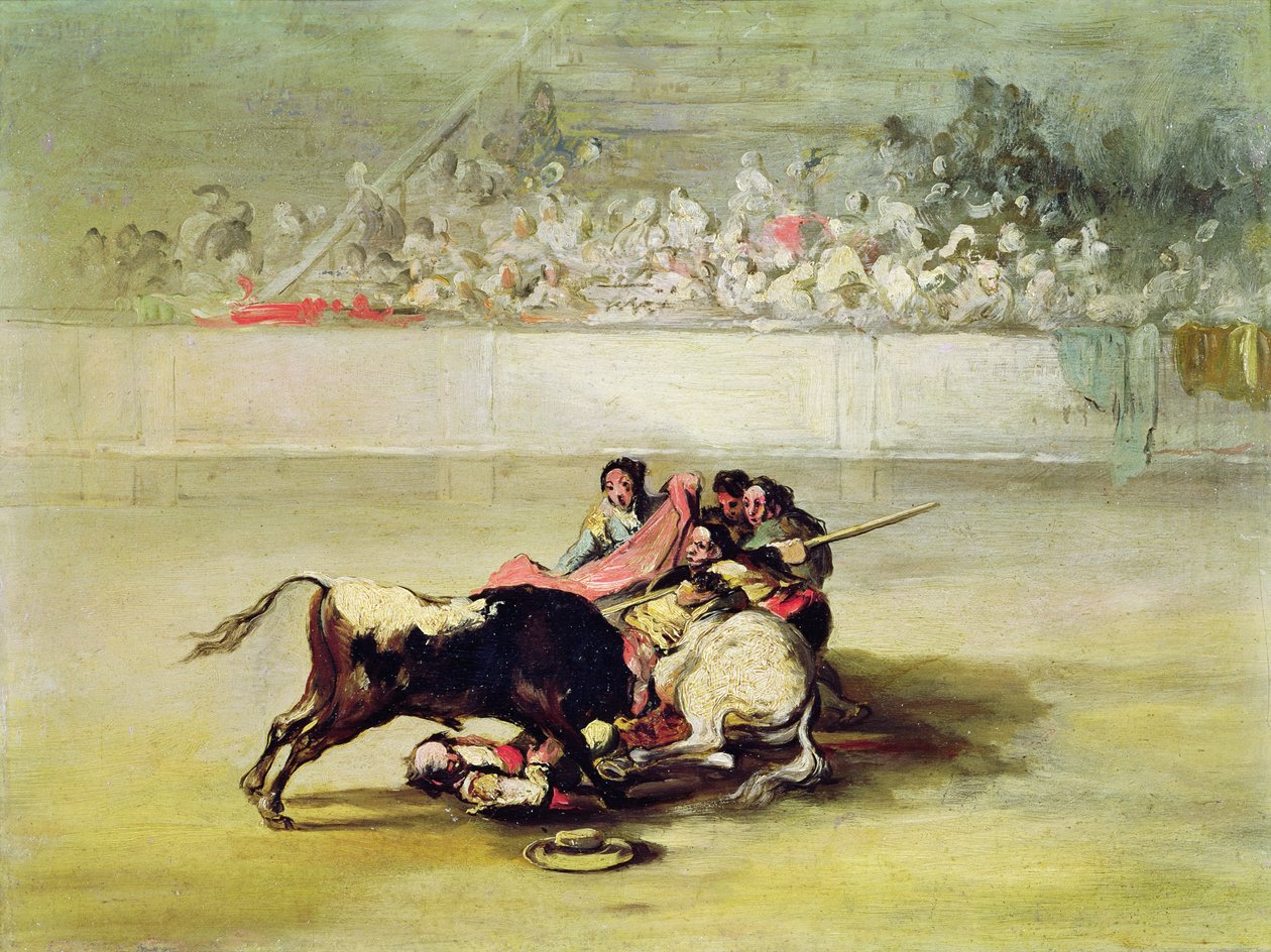 Egy Picador leesése a lóról egy bika alatt alkotó: Francisco de Goya