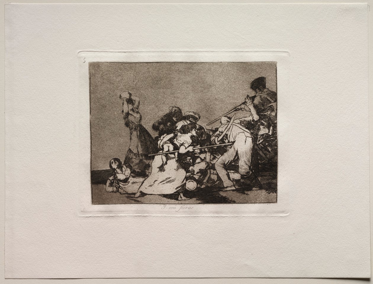 A háború borzalmai: olyanok, mint a vadállatok. alkotó: Francisco de Goya