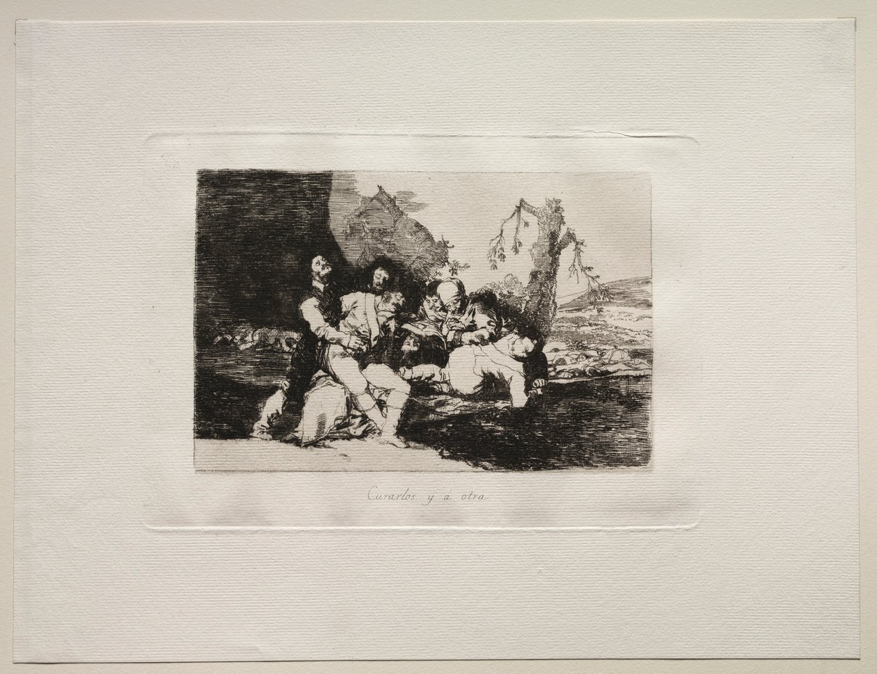 A háború borzalmai: gyógyuljon meg, és folytassa a következőt. alkotó: Francisco de Goya
