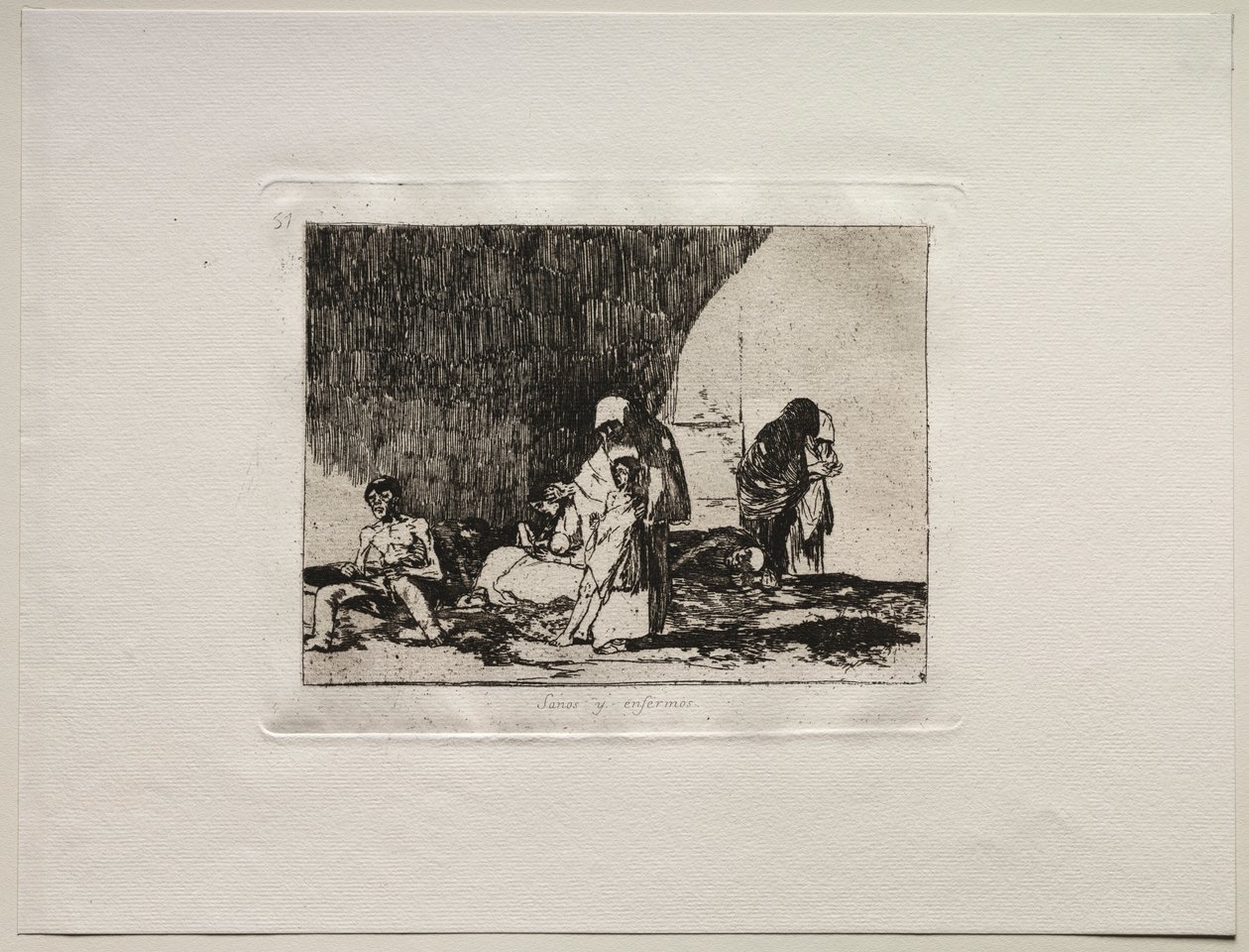 A háború borzalmai: egészségesek és betegek. alkotó: Francisco de Goya